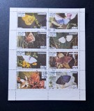 State of Oman 1971 Aniversarea Cercetașilor Fauna Fluturi Bloc / Mini-Coală 8v Ștampilat - A90