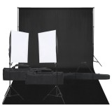 Kit studio foto cu set de lumina si fundal GartenMobel Dekor, vidaXL