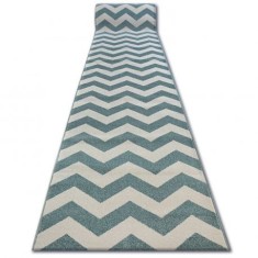 Traversa Sketch - FA66 turcoaz și crem - Zig Zag, 100 cm