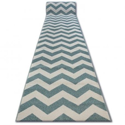 Traversa Sketch - FA66 turcoaz și crem - Zig Zag, 100 cm foto