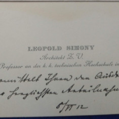 Carte de vizită arhitect Leopold Simony, Viena