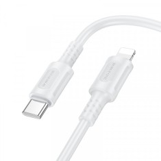 Cablu Date si Incarcare USB-C - Lightning Borofone BX111 Feliz, 27W, 1m, Alb