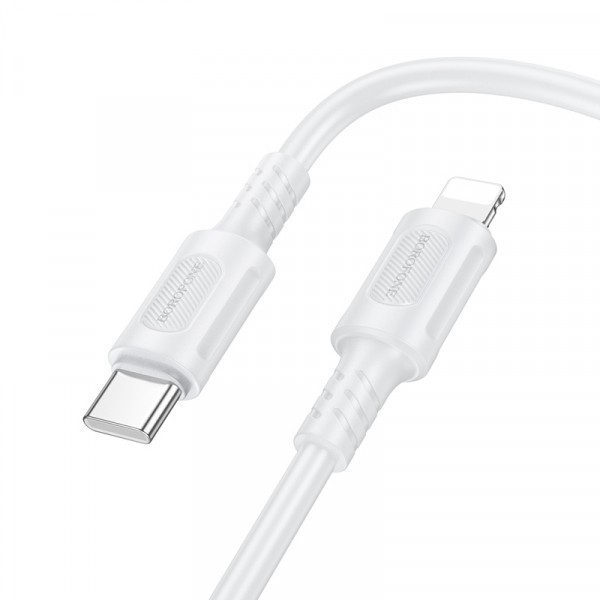 Cablu Date si Incarcare USB-C - Lightning Borofone BX111 Feliz, 27W, 1m, Alb