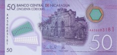 Bancnota Nicaragua 50 Cordobas 2021 - P211 UNC ( polimer - vezi descriere )