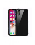 Cumpara ieftin Husa iPhone X iPhone XS Silicon+Sticla Black
