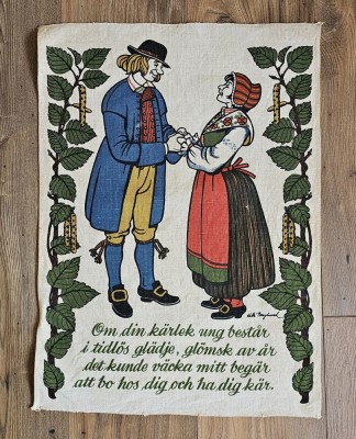 IMAGINE VINTAGE CU DECLARATIE DE DRAGOSTE PE BUMBAC foto