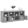 Servantă cu lumini LED, gri beton, 163x37x67 cm