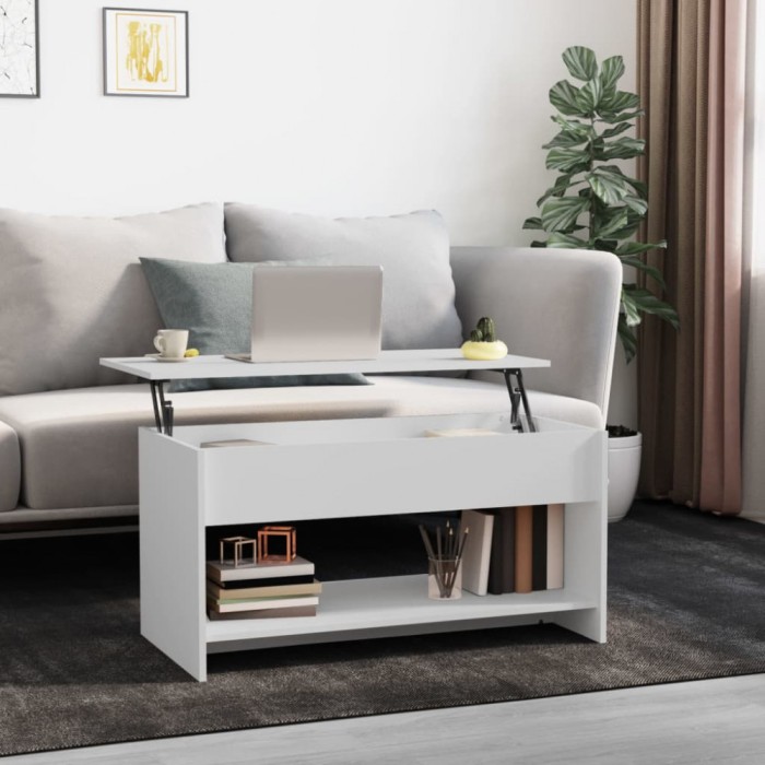 vidaXL Măsuță de cafea, alb, 102x50x52,5 cm, lemn compozit