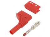 Mufă Banană 4mm 24A 60VDC Roșie Aurită, HIRSCHMANN