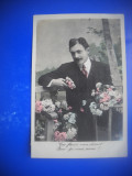 HOPCT 95514 ANUL 1910-BARBATI ELEGANTI-ROMANTICA-FELICITARE FRANTA-FR-CIRCULATA, Printata