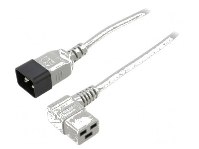 Cablu IEC C19 mamă unghiat la IEC C20 tată 1,8m 3x1,5mm2 PVC foto