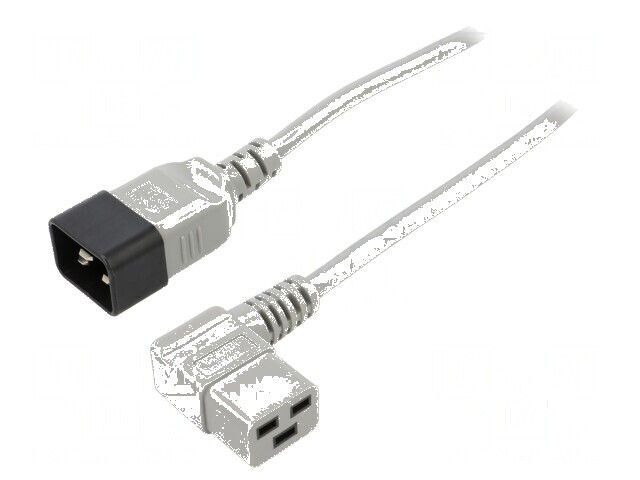 Cablu IEC C19 mamă unghiat la IEC C20 tată 1,8m 3x1,5mm2 PVC