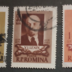 ROMANIA 1955 LP 383, 85 ani de la nașterea lui Lenin,serie stampilata