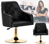 Scaun de coafat hidraulic rotativ pentru salonul de coafură Suport cromat scaun de coafor