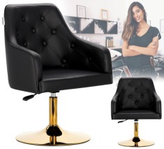 Scaun de coafat hidraulic rotativ pentru salonul de coafură Suport cromat scaun de coafor