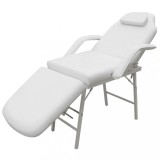 VidaXL Scaun tratament facial, piele artificială, 185x78x76 cm, alb