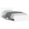 Gossi cadru de pat cu tablie si lumini led, alb, 100x200 cm