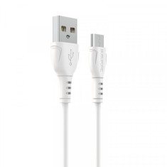 Cablu Date si Incarcare USB-A - microUSB Borofone BX51 Triumph MP, 18W, 1m, Alb foto