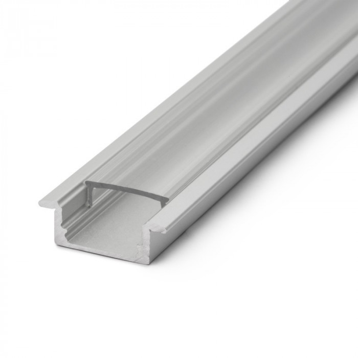 Profil pentru benzi LED, 2000 x 23 x 8 mm, aluminiu, tip U