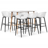 Set mobilier de bar, 7 piese, alb GartenMobel Dekor, vidaXL