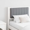 VidaXL Tăblie tapițată Alb 160 cm Lemn de pin masiv și stofă 879058