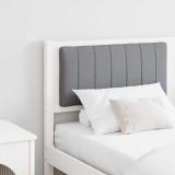 VidaXL Tăblie tapițată Alb 150 cm Lemn de pin masiv și stofă 879063