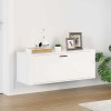 Pantofar de perete, alb extralucios, 100x35x38cm, lemn compozit