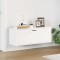 Pantofar de perete, alb extralucios, 100x35x38cm, lemn compozit
