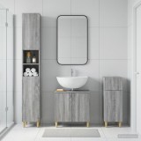 Cumpara ieftin Set de cabinet pentru baie cu 3 piese ARNHEM Sonoma gri