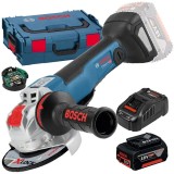 Bosch GWX 18V-10 PSC X-LOCK + GBA + GAL 1880 CV - Polizor unghiular 125 mm valiza speciala accesorii + Set acumulator si incarcator Li-Ion 18 V 5 Ah