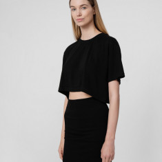 Tricou crop top oversize cu adaos de modal pentru femei