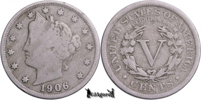 1906, 5 Cents - Liberty Nickel - Statele Unite ale Americii foto