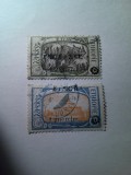 2 Timbre Ethiopia 1926 supratipar 1/2g/8g si 1g/6g - si rozeta , fauna si parlament ,stampilate