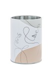 Cumpara ieftin Suport metalic pentru pix, design abstract, diametru 8x10 cm