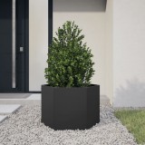 Cumpara ieftin Jardinieră de grădină negru 69x60x45 cm oțel hexagonal