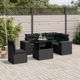 Cumpara ieftin Gossi set mobilier de gradina cu perne, 6 piese, negru, poliratan