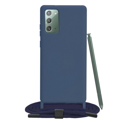 Husa pentru Samsung Galaxy Note 20 4G / Note 20 5G - Techsuit Crossbody Lanyard - Blue foto