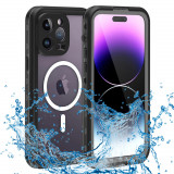 Cumpara ieftin Husa pentru iPhone 14 Pro Max, ShellBox Waterproof IP68 Case, Black