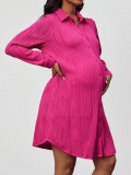 Cumpara ieftin Rochie mini stil camasa, cu detalii, Materinty, roz, dama, Shein