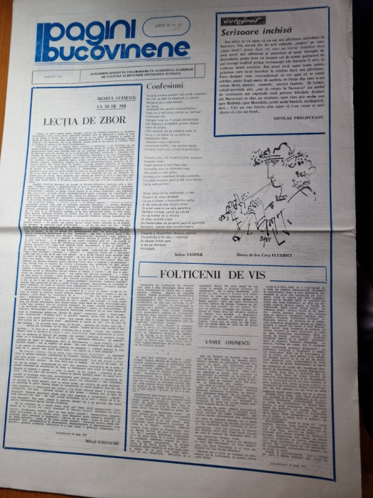 ziarul pagini bucovinene martie 1983-nichita stanescu la 50 de ani