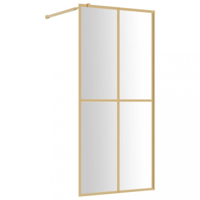 Paravan de dus walk-in auriu, 90x195 cm sticla ESG transparenta