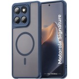 Husa pentru Motorola Signature, Matte MagSafe, Protectie 360&deg;, Anti-Soc, Albastru