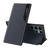 Husa Samsung Galaxy S22 Ultra 5G Eco Leather View flip tip carte, albastru