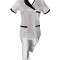 Costum Medical Pe Stil, Alb cu Elastan Cu Paspoal si Garnitură Neagra, Model Nicoleta - 4XL, 3XL
