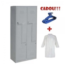 VESTIAR METALIC CU 4 USI Z ECO+, 775x450x1800 mm (LxlxH)+CADOU! (10 buc Umeras+10 buc Halat Alb)