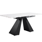 Masă de luat extensibilă, Alb+Negru | Aosom Romania