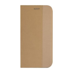 Husa tip carte SENSITIVE compatibila cu Samsung Galaxy J5 2016, inchidere magenetica, Gold