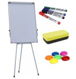 Flipchart magnetic Extra 70x100 cm, inaltime ajustabila + markere, burete, magneti