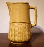 Cana mare pt lapte, majolica veche Sarreguemines, Franta , cca 1920