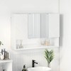 VidaXL Dulap cu oglindă pentru baie Alb foarte lucios 80 x 17 x 55 cm 883358